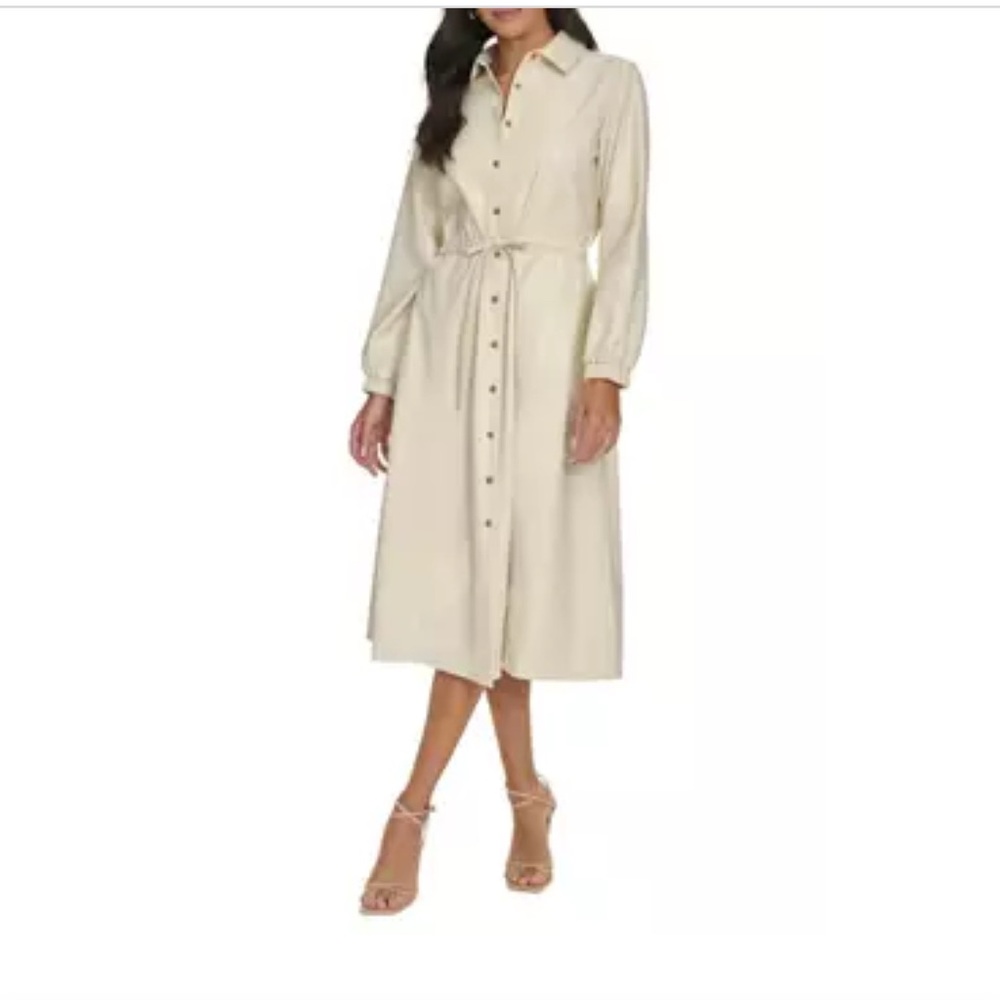 Faux Leather Midi Dress